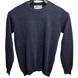 JCanedo Tricot Collection Mens Navy Blue Textured Crewneck Sweater Size P‎ Small